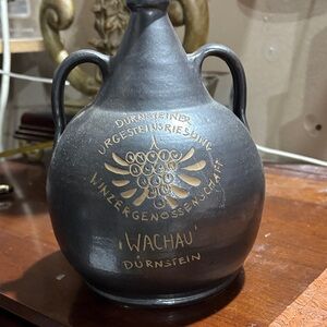 Source Unknown Black and Gold Ceramic Jug